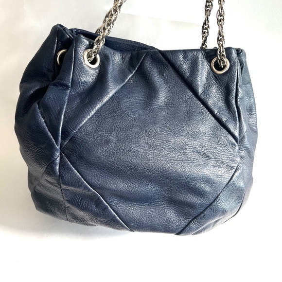 🎄. Daphne Collection Leather Handbag Blue - Picture 4 of 10